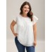 Textured Sheer Lined Flutter Sleeve Blouse