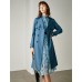 Blue Double-Breasted Trench Coat Blue Double-Breasted Trench Coat