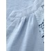 3D Floral Sleeve Spliced Flowy Blouse