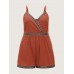 Contrast Edges Surplice Neckline Romper