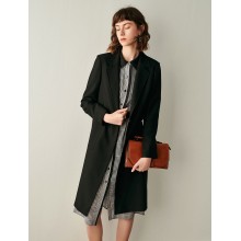 Black Longline Blazer Trench Coat