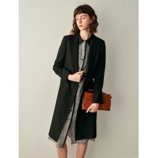 Black Longline Blazer Trench Coat